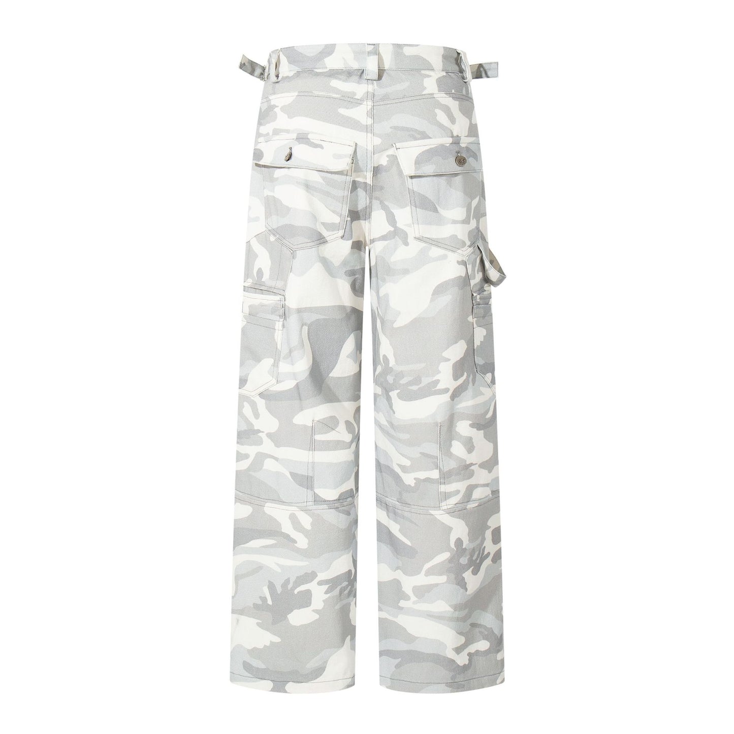 White camouflage pants on a white background