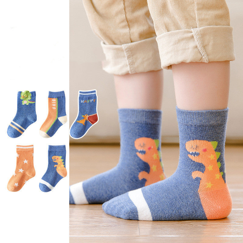 Dinosaur Socks for Boys 5 Pairs