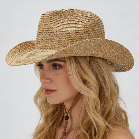 Panama Straw Sequin Sun Hat