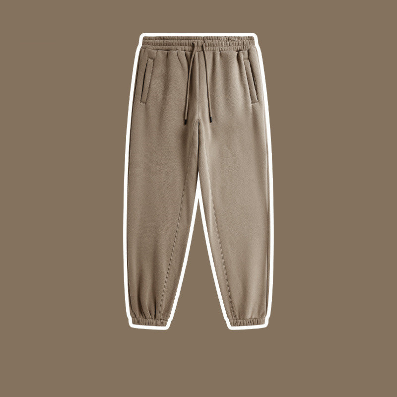 Men's Solid Color Casual Fleece Sweatpants