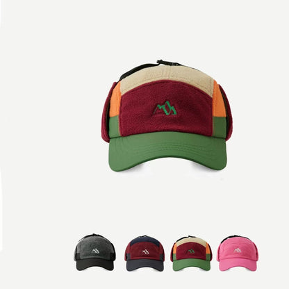 Colorful cap with a logo on a white background