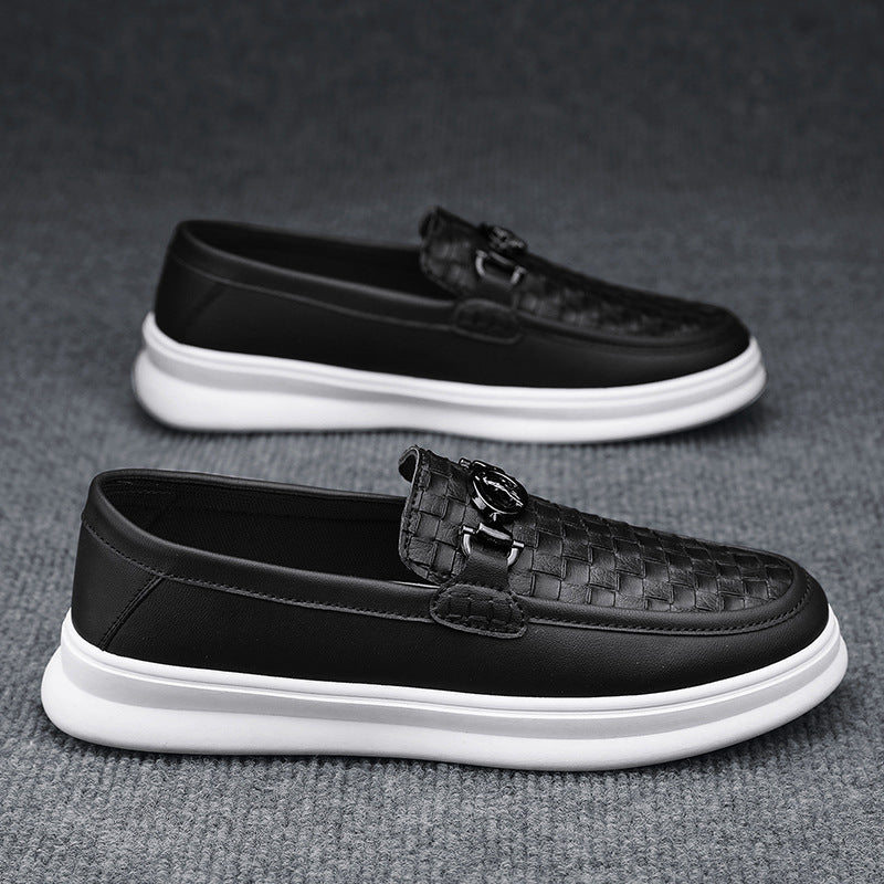 Men's British Style Low-top Slip-on Leather Shoes
