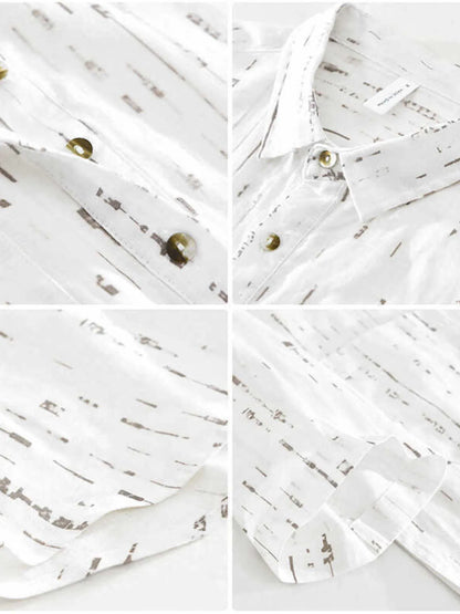White shirt with gold buttons on a white background