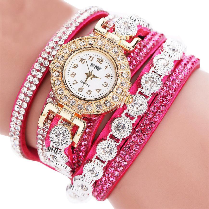 Quartz Rhinestone Bracelet Watch