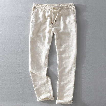 White pants on a gray background