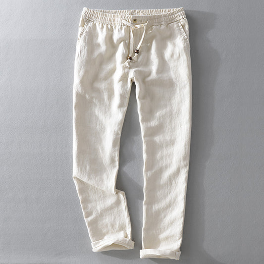 White pants on a gray background