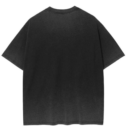 Black t-shirt on a white background