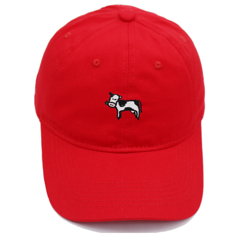 Moo Cow Embroidery Baseball Cap