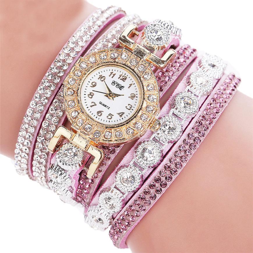 Quartz Rhinestone Bracelet Watch
