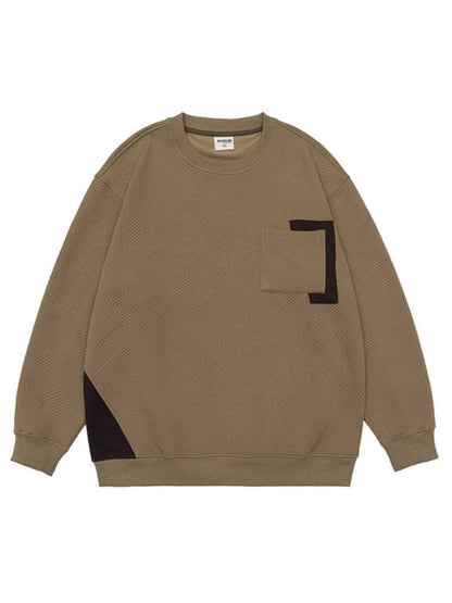 Brown sweatshirt with black accents on a white background