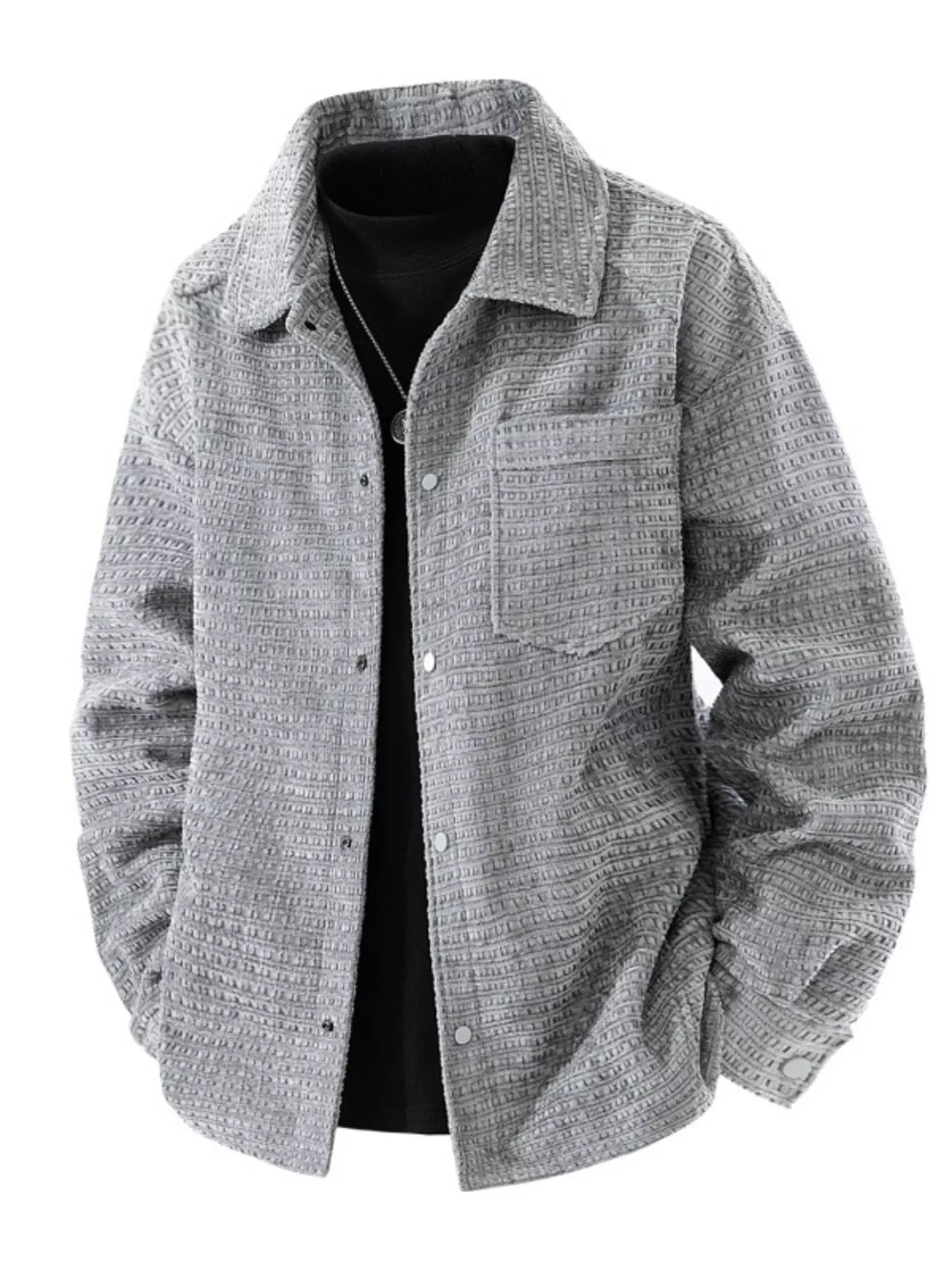 Gray checkered shirt on a white background