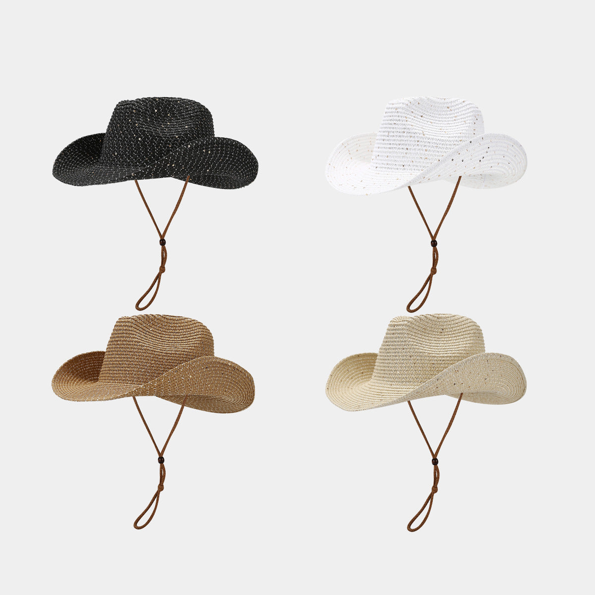 Panama Straw Sequin Sun Hat