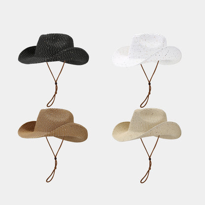 Panama Straw Sequin Sun Hat