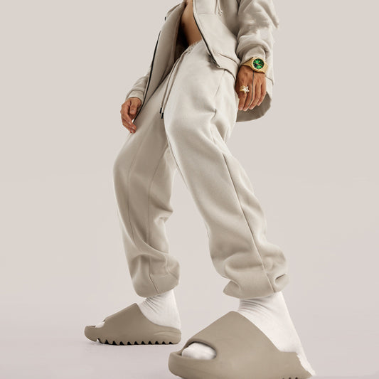 Men's Solid Color Casual Fleece Sweatpants