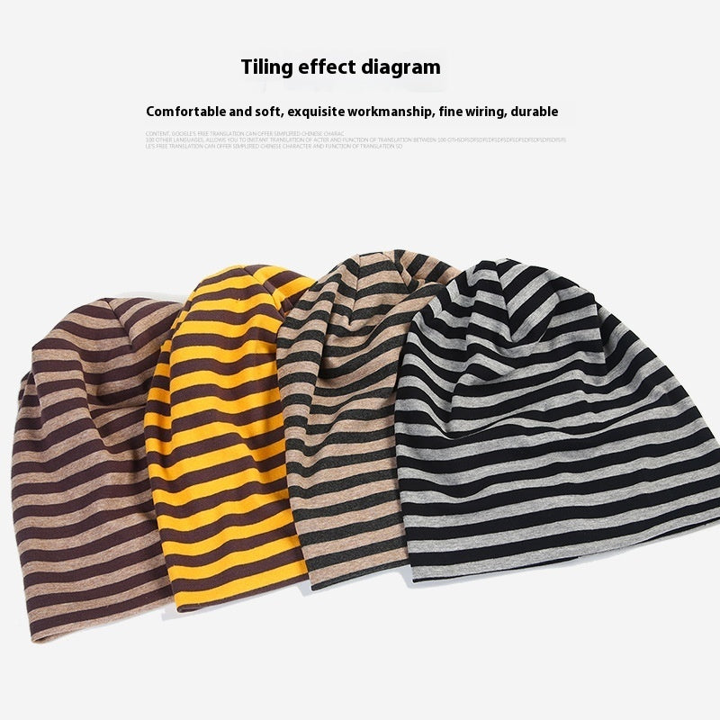 Men's Pure Cotton Striped Pullover Hat