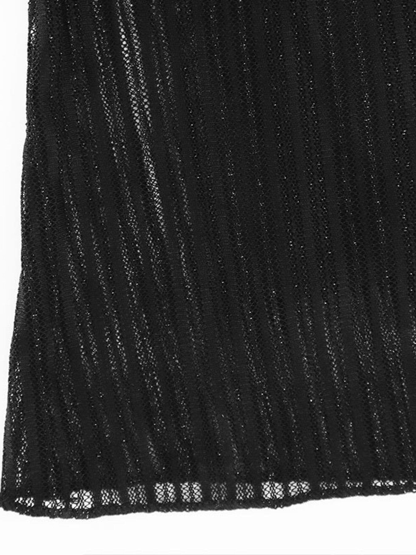 Close-up of a black ribbed knit fabric texture.