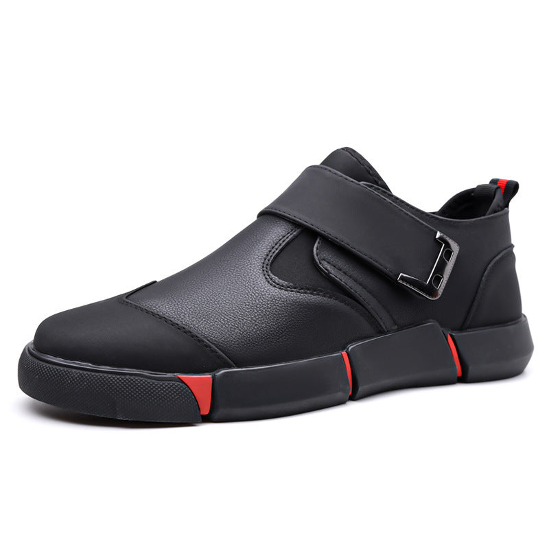 Men's Casual Leather Low-top Velcro Non-slip Shoes