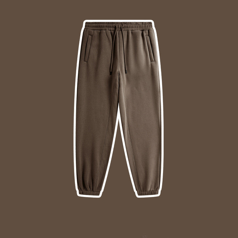 Men's Solid Color Casual Fleece Sweatpants