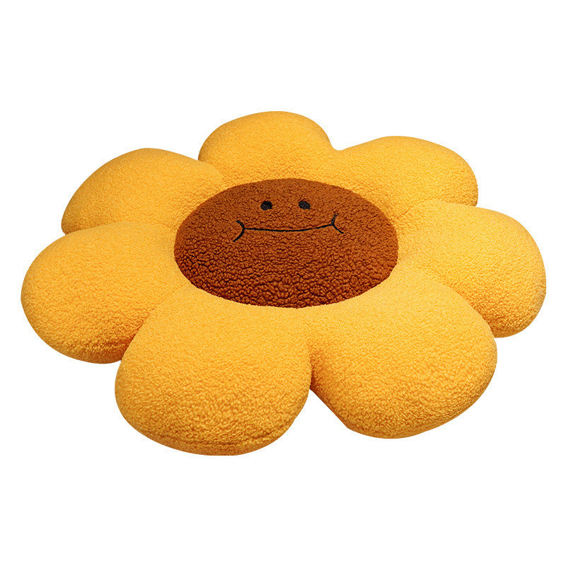 Smiley Flower Throw Pillow