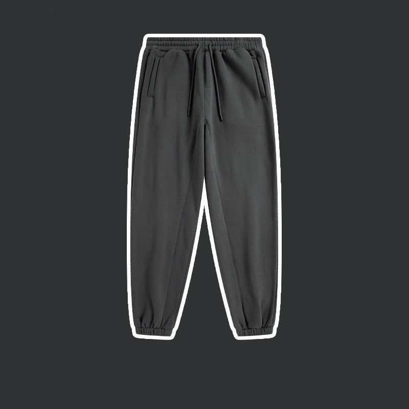Men's Solid Color Casual Fleece Sweatpants
