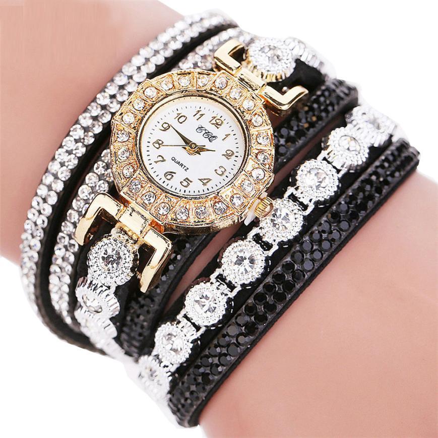 Quartz Rhinestone Bracelet Watch