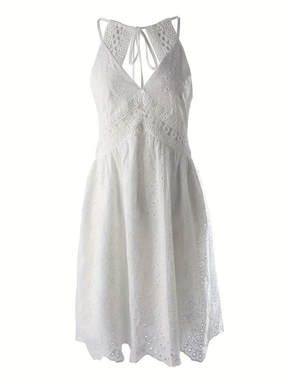 White lace dress on a white background