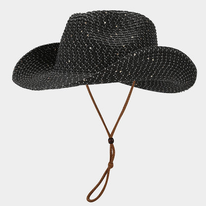 Panama Straw Sequin Sun Hat