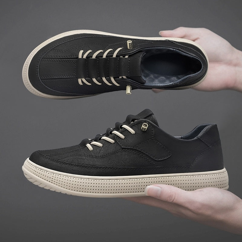 Men's Cowhide Round-Toe Board Shoes