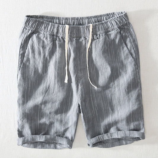 Striped shorts on a light gray background