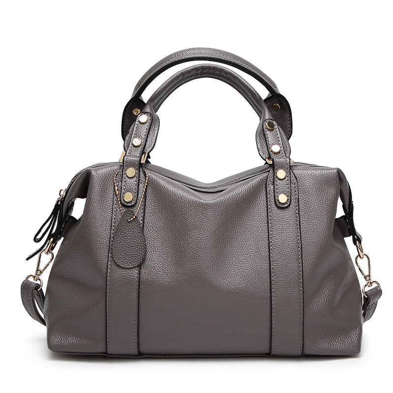 Women's Leather Boston Shoulder Bag