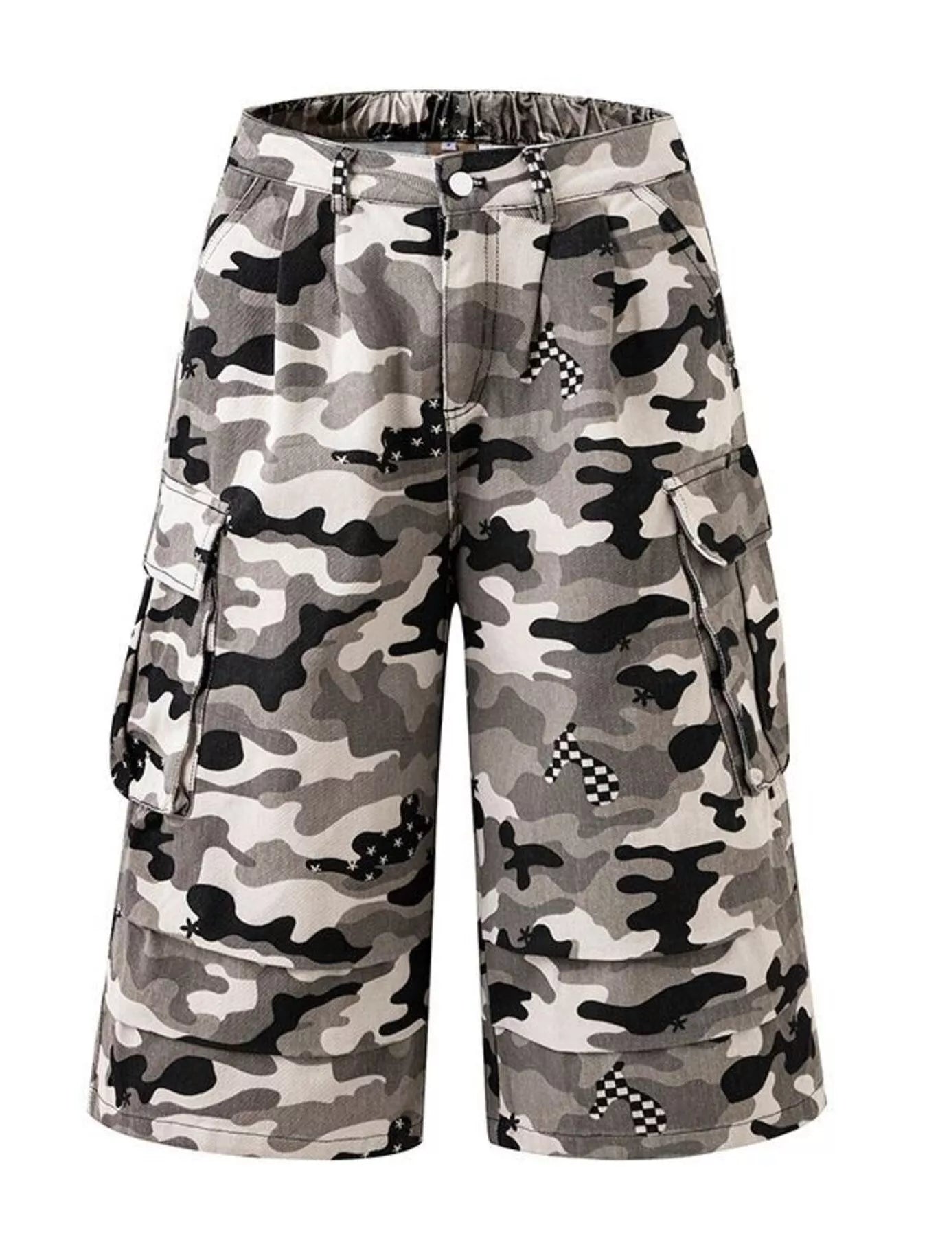 Camouflage shorts on a white background