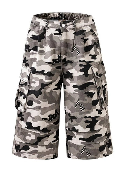 Camouflage shorts on a white background