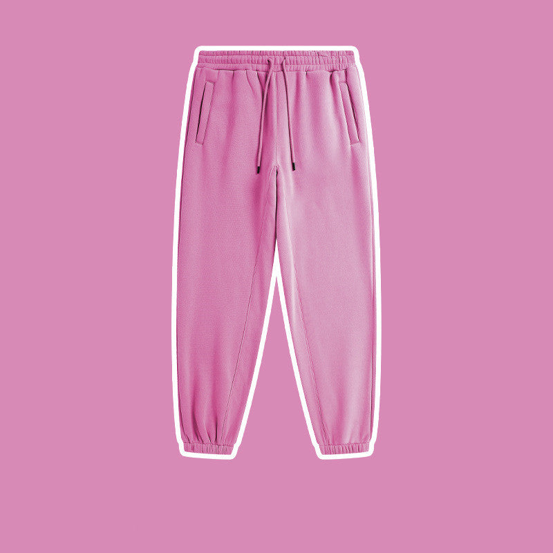 Men's Solid Color Casual Fleece Sweatpants