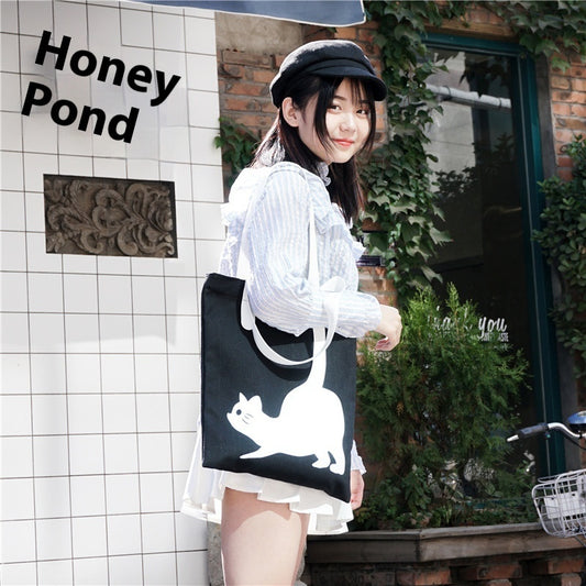 Tote Bag Fashion Cat Canvas