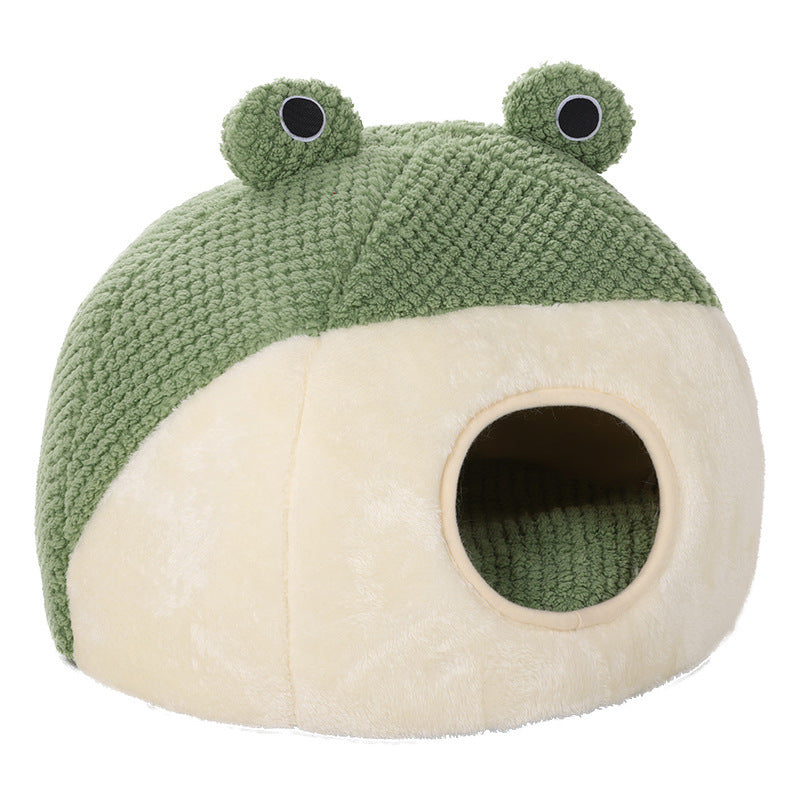 Frog Warm Plush Pet Bed