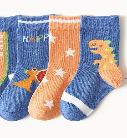 Dinosaur Socks for Boys 5 Pairs