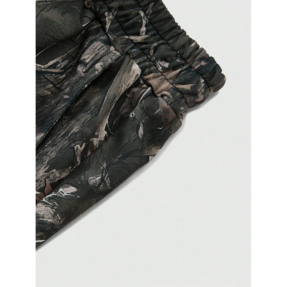 Camouflage print elastic band against a white background.