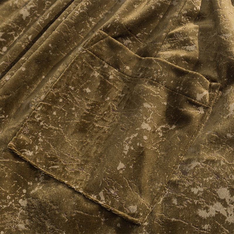 Close-up of brown textured fabric with folds