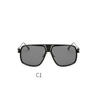 Black sunglasses with a white background