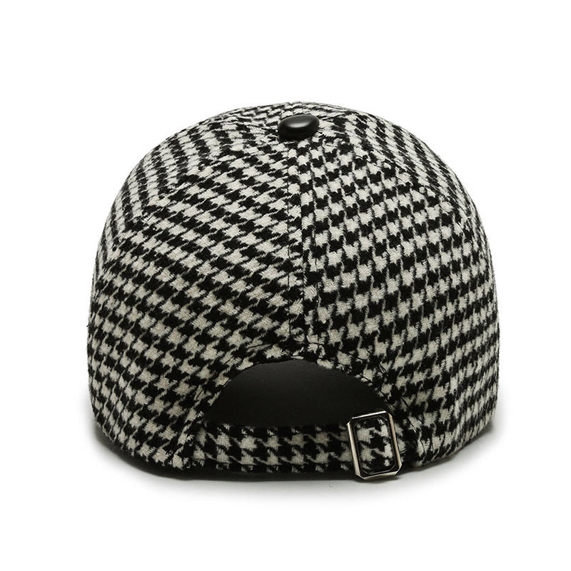Fashion Houndstooth Fine Grid Baseball Cap