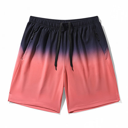 Gradient shorts with black and pink design on a white background