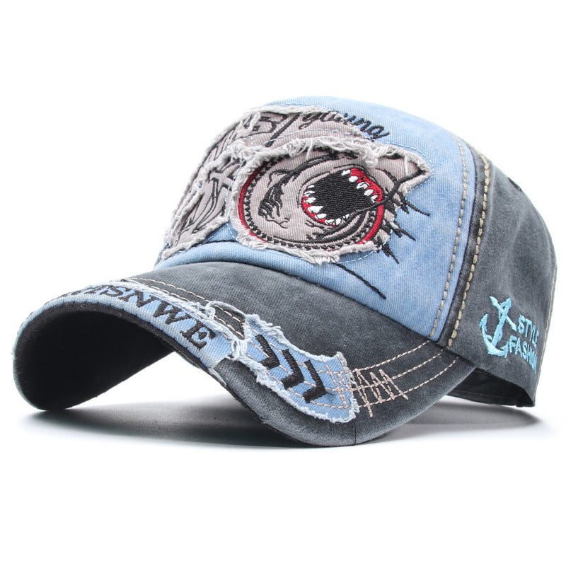 Embroidered Shark Baseball Cap
