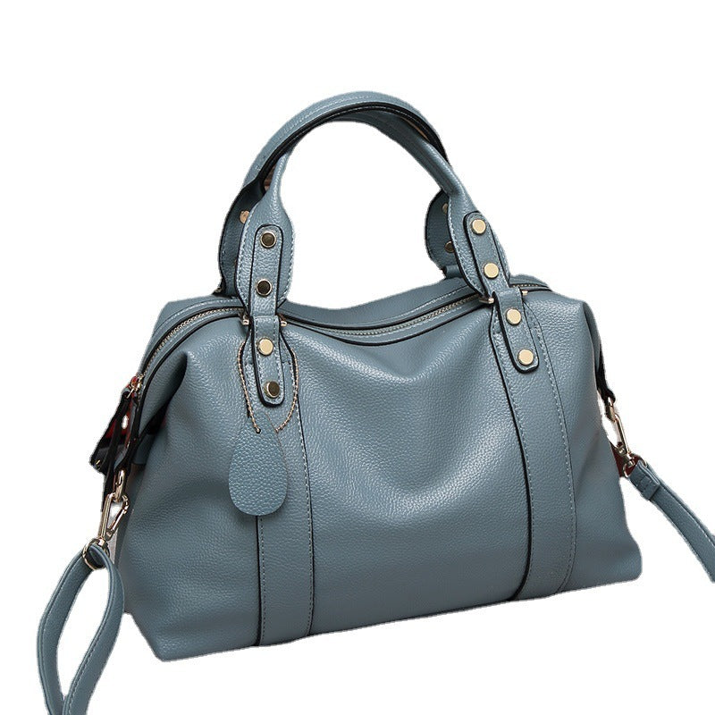 Women's Leather Boston Shoulder Bag
