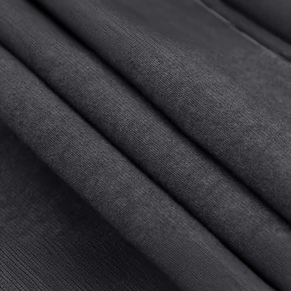 Close-up of dark gray fabric with visible texture