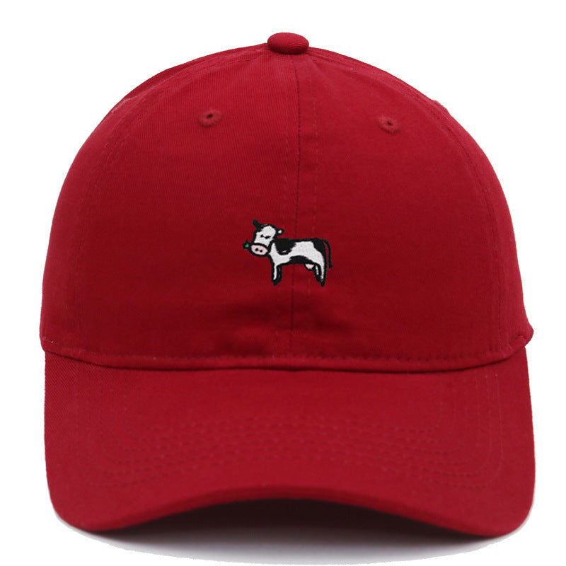 Moo Cow Embroidery Baseball Cap