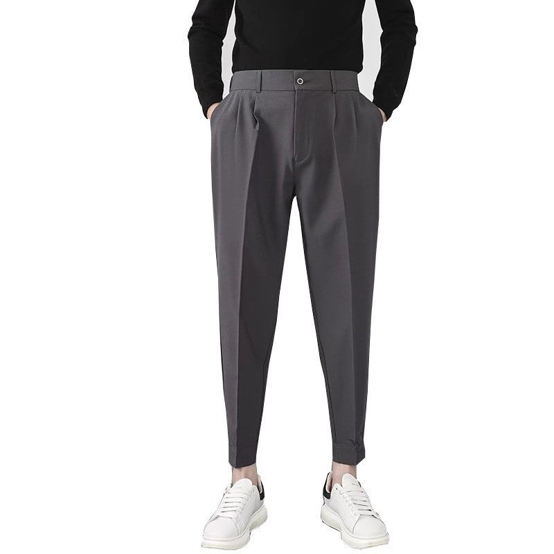 Men's Solid Casual British Trousers