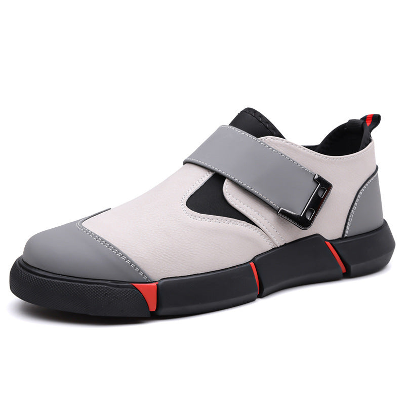 Men's Casual Leather Low-top Velcro Non-slip Shoes