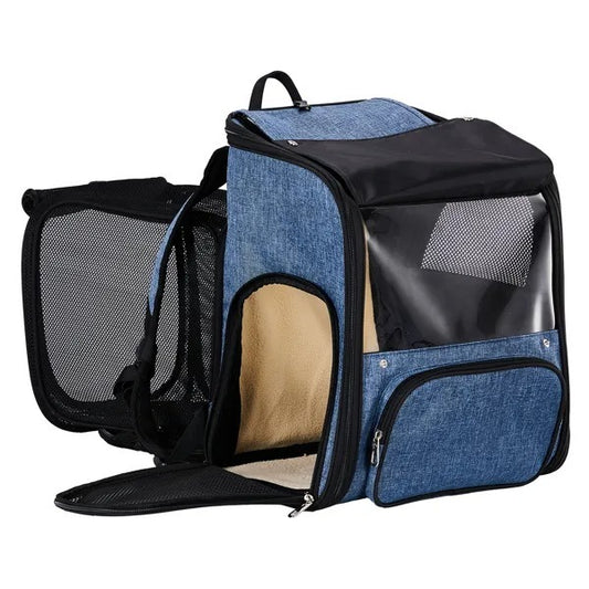 Breathable Mesh Travel Backpack For Small Pets. Holds Up To 26 Lbs