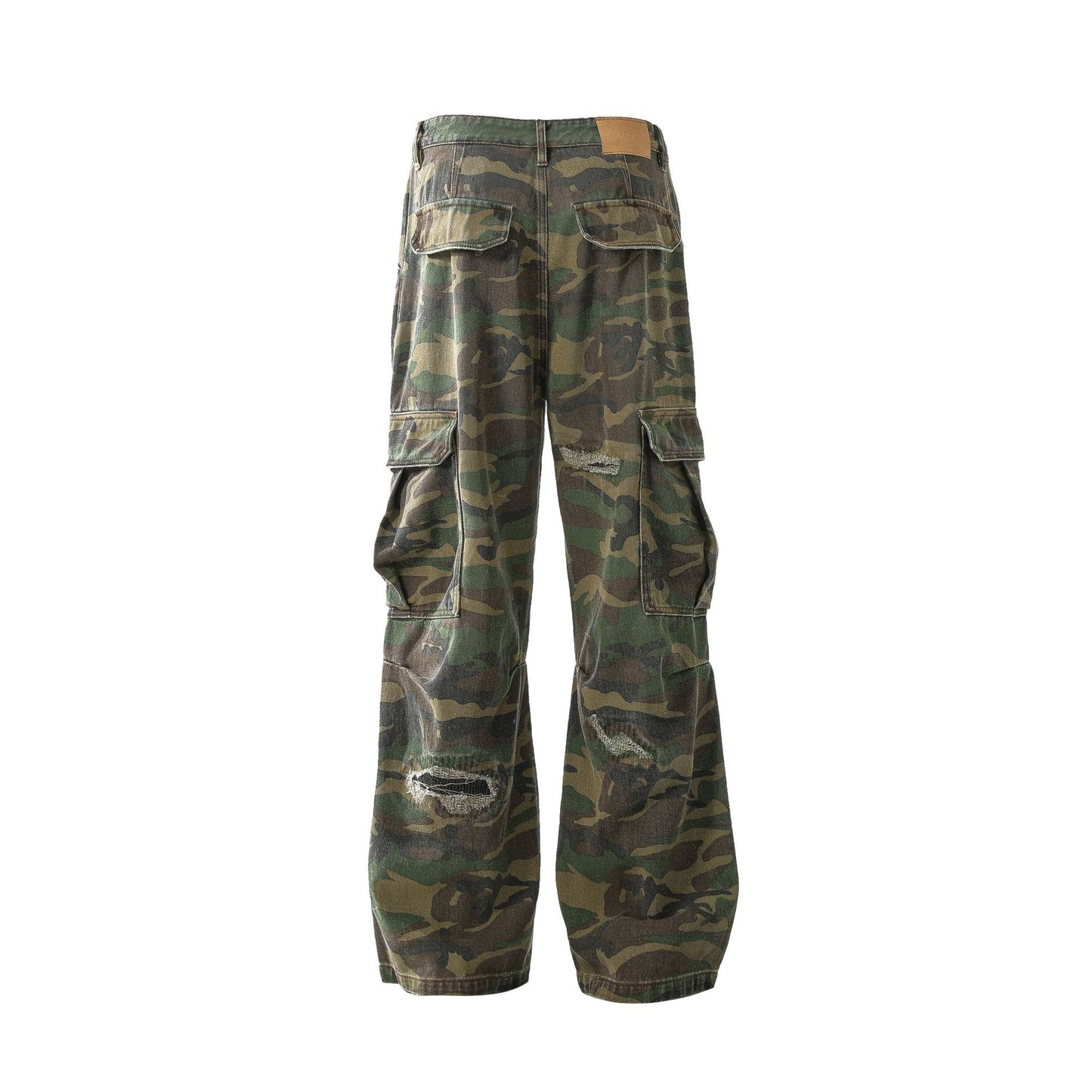Camouflage pants on a white background