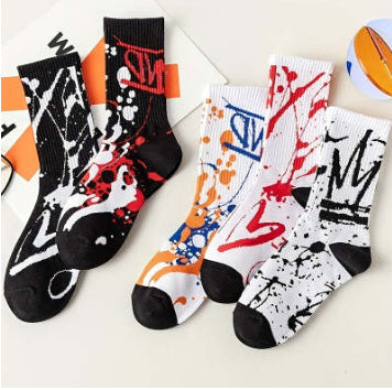 Mid Tube Graffiti Cotton Socks